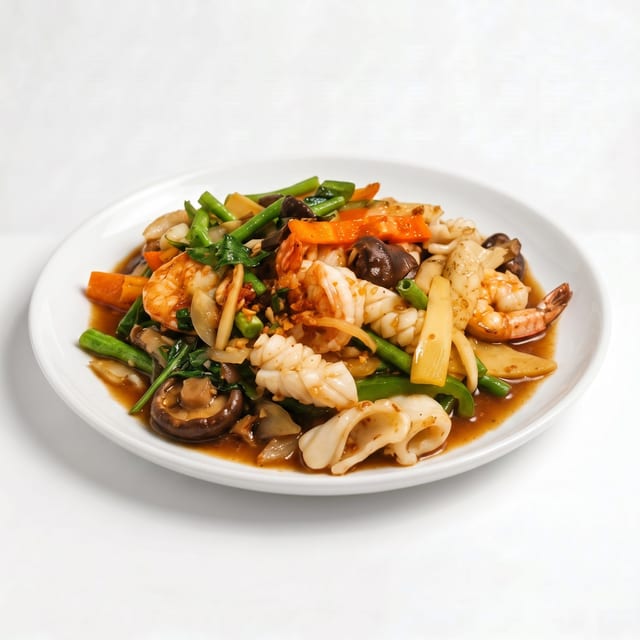 Squid and Shrimp Stir Fry.